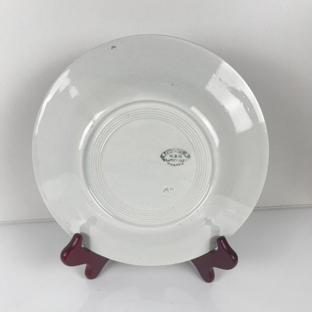 Antique Dessert Plates with Carnation Pattern from KG Lunéville, 1890s, Set of 6 For Sale - Image 5 of 14