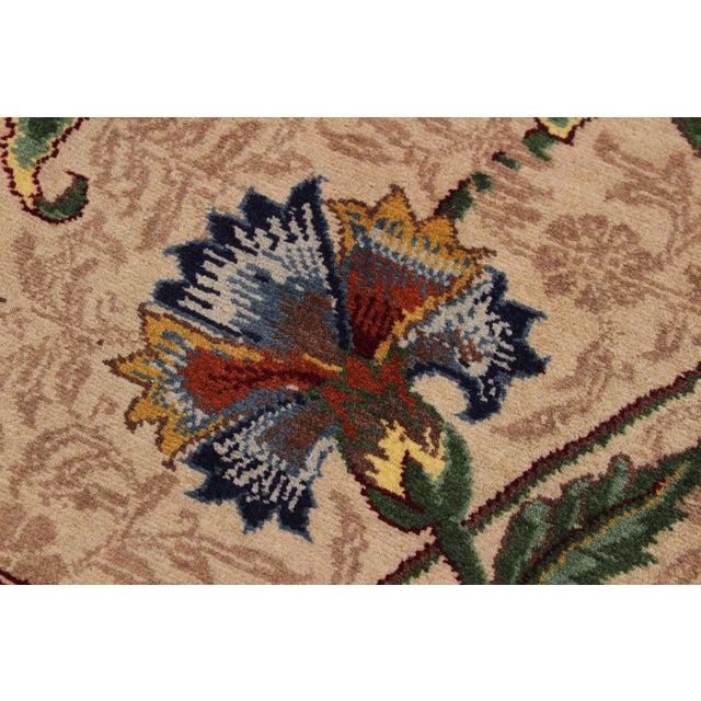 Beautiful 1990's Pak-Persian Beige/Green Wool Rug - 2'0'' X 3'2'' For Sale - Image 4 of 9