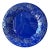 1980s Bordallo Pinheiro Embossed Grapes, Vines and Leaves Cobalt 14" Chop Plate, Platter For Sale