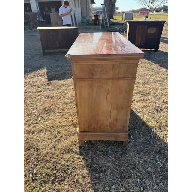 19th Century Louis Philippe Burlwood Bleached Marble Top Chest of Drawer / Commodes For Sale - Image 13 of 18