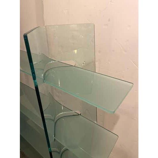 Italian Molded Glass Adjustable Free-Standing Shelf For Sale - Image 4 of 9