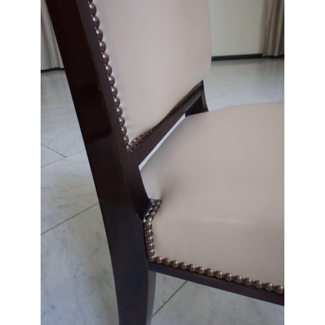 Beige Leather Side Chairs with Brass from the Hotel Baur Au Lac Zurich, 1980, Set of 2 For Sale - Image 12 of 18