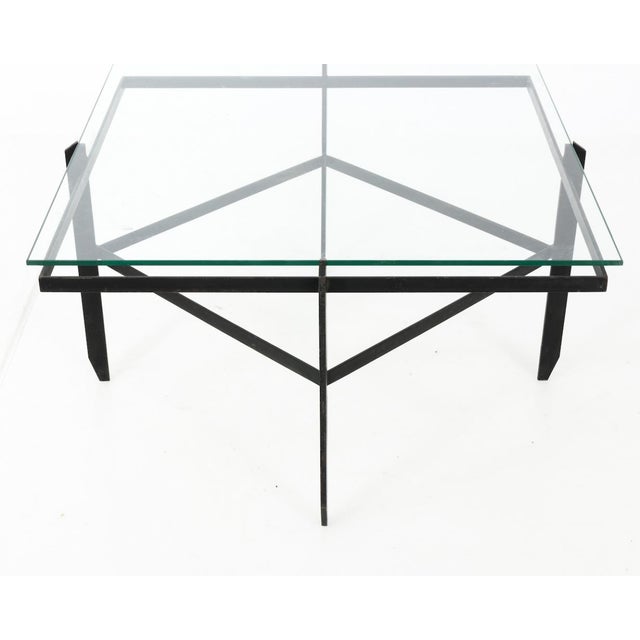 English Iron and Glass Diamond Coffee Table For Sale - Image 3 of 7