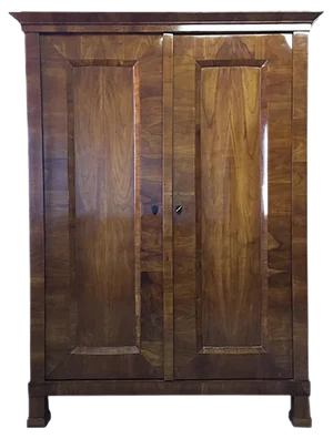 Vintage Walnut Biedermeier Wardrobe