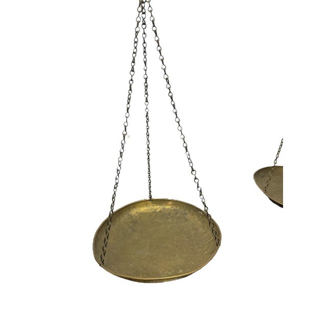 English Antique Hanging Brass Balance Scale For Sale - Image 3 of 7