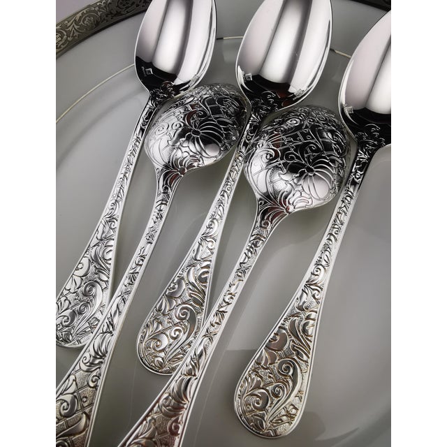 Christofle Silver-Plated Garden of Eden Cutlery Service for 12 from Christofle et Cardeilhac, Set of 100 For Sale - Image 11 of 18