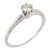 Mid Century Diamond 14k White Gold Solitaire Engagement Ring, Size 6.5 For Sale