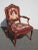 Vintage French Provincial Burgundy Needlepoint Tapestry Chair For Sale - Image 13 of 13