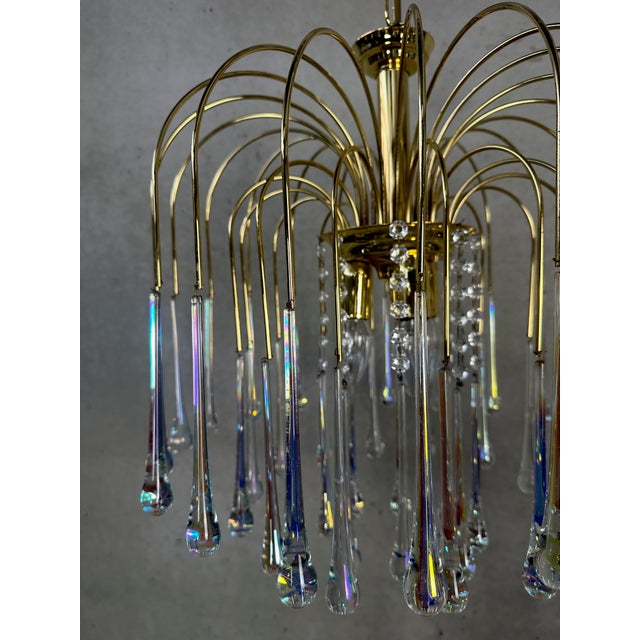 Hollywood Regency Teardrop Chandelier from Massive, 1970s For Sale - Image 9 of 12
