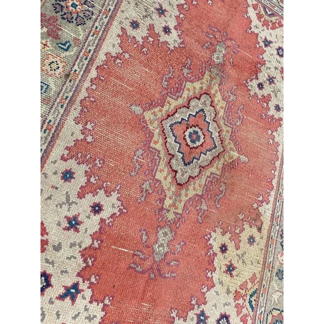 Nice European rug with a central medallion design and beautiful colors, entirely hand knotted with wool velvet on cotton...