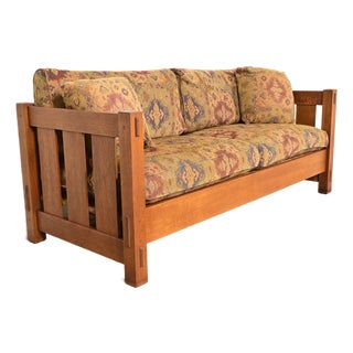 Stickley Mission Oak Arts & Crafts Settle Sofa For Sale
