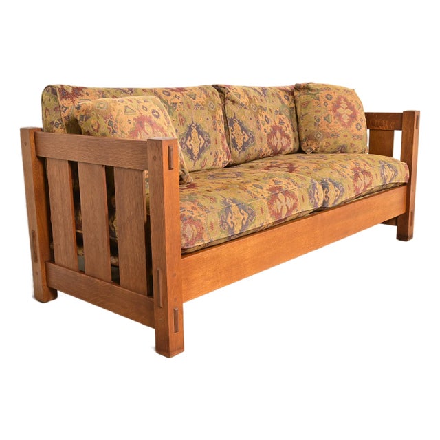 Stickley Mission Oak Arts & Crafts Settle Sofa For Sale
