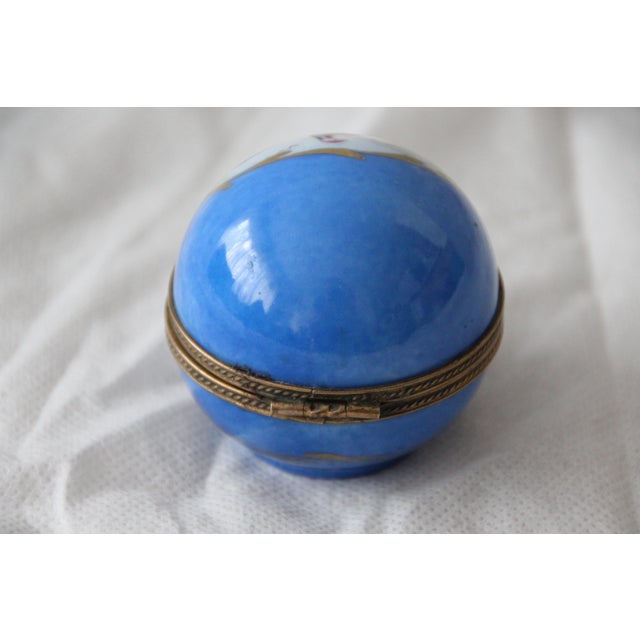 Blue Limoges Porcelain Clock Box with Pheasant Decor, 1970s For Sale - Image 10 of 14