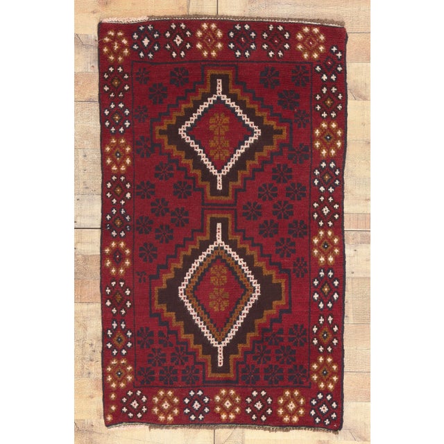Mid 20th Century Vintage Afghan Baluch Rug, 02'09 X 04'07 For Sale - Image 9 of 10