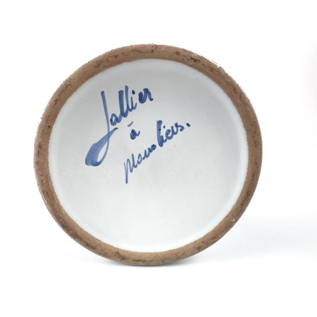 Lallier De Moustiers Hand-Painted Faience Ewer, France, Mid-20th Century For Sale - Image 15 of 15