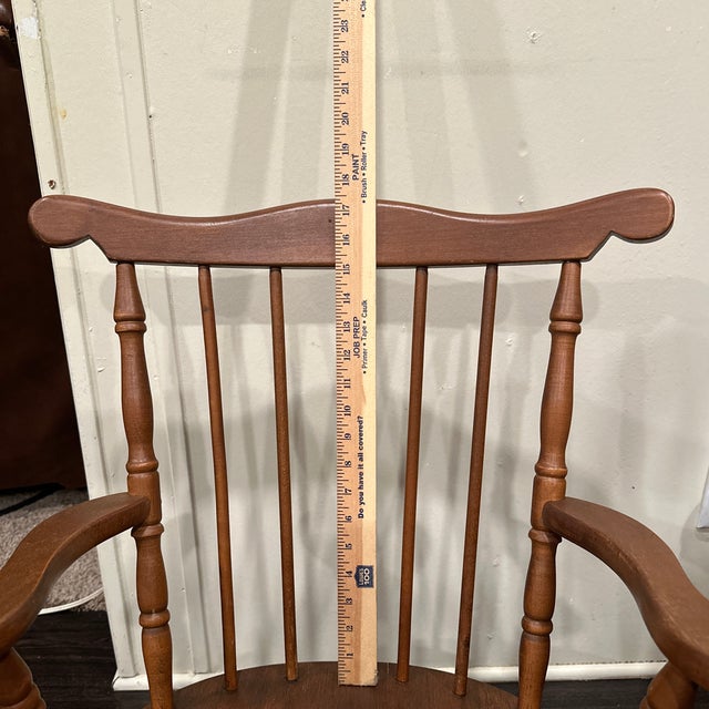 Chocolate Vintage Windsor Style Children’s Rocking Chair For Sale - Image 8 of 12