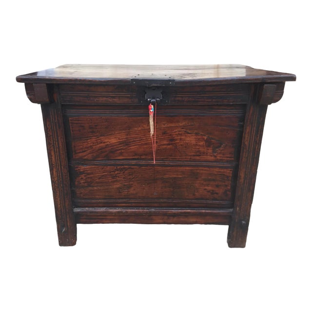 Antique Asian Storage Table or Bin Elmwood For Sale
