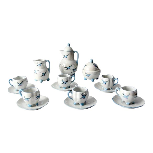 Antique German Miniature Tea Set - 15 Piece For Sale