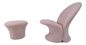 Set of Mid-Century Model F572 Lounge Chair and Stool by Pierre Paulin for Artifort, 1967