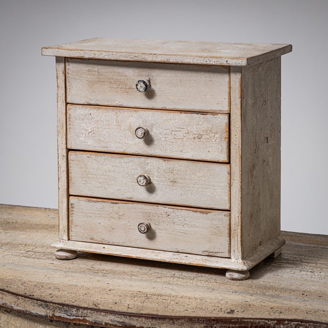 Painted Miniature Commode, 1800s For Sale - Image 3 of 7