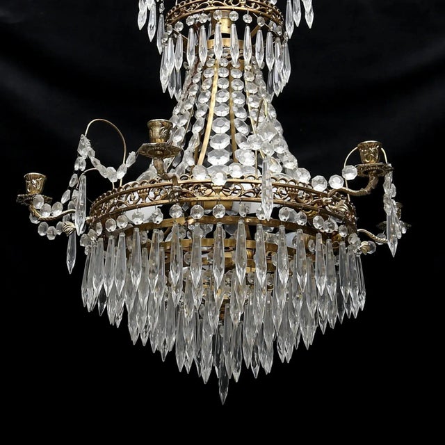 Traditional Antique Swedish Empire Chandelier, 1900 For Sale - Image 3 of 4