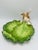 This adorable piece is a vintage decorative bowl. Cabbage leaves with the cutest bunny!