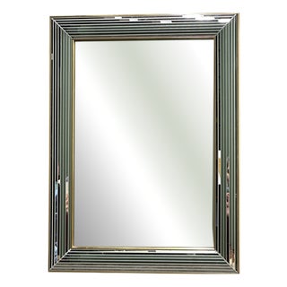 Disco Mirror with Layered Bevelled Frame from Deknudt, 1980s For Sale