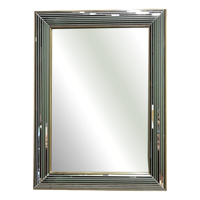 Disco Mirror with Layered Bevelled Frame from Deknudt, 1980s For Sale