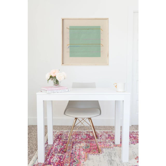 Sage Green Square Geometric Minimalist Art Print by Emily Keating Snyder, 24 X 24 Print in Wood Frame For Sale - Image 4 of 4