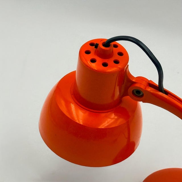 Plastic Space Age Orange Gooseneck Desk Lamp, Italy, 1970s For Sale - Image 7 of 16