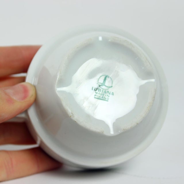 Mid-Century Modern White Porcelain Cups by Lubiana, Poland, 1960s, Set of 12 For Sale - Image 3 of 10