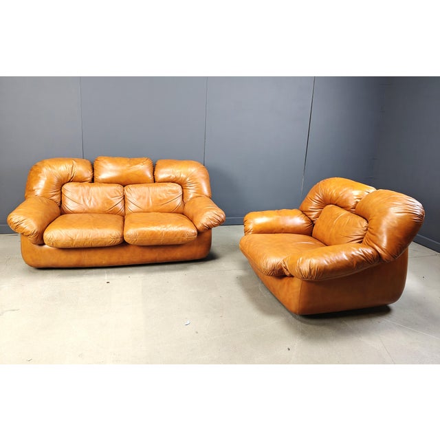 Mid-Century Italian Leather Sofas by Ercole Biella for Grappeggia, 1970s, Set of 2 For Sale - Image 7 of 7