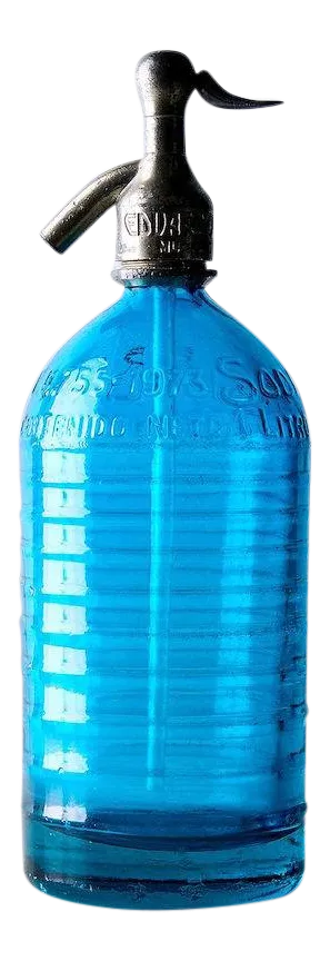 1930's Vintage Decorative Blue Seltzer Bottle