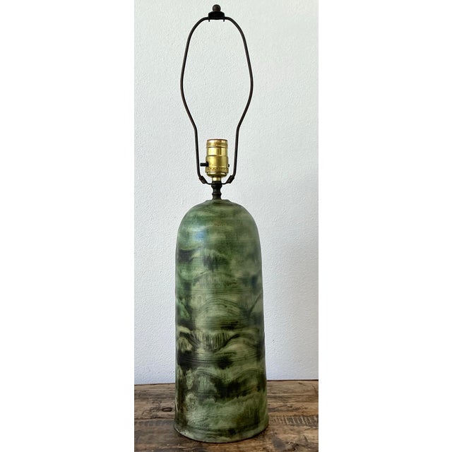 Vintage Hand Painted Ceramic Lamp For Sale - Image 10 of 12