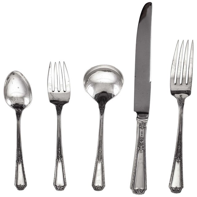 Silver Sterling Flatware Service for 18/5 Piece Setting For Sale - Image 8 of 8