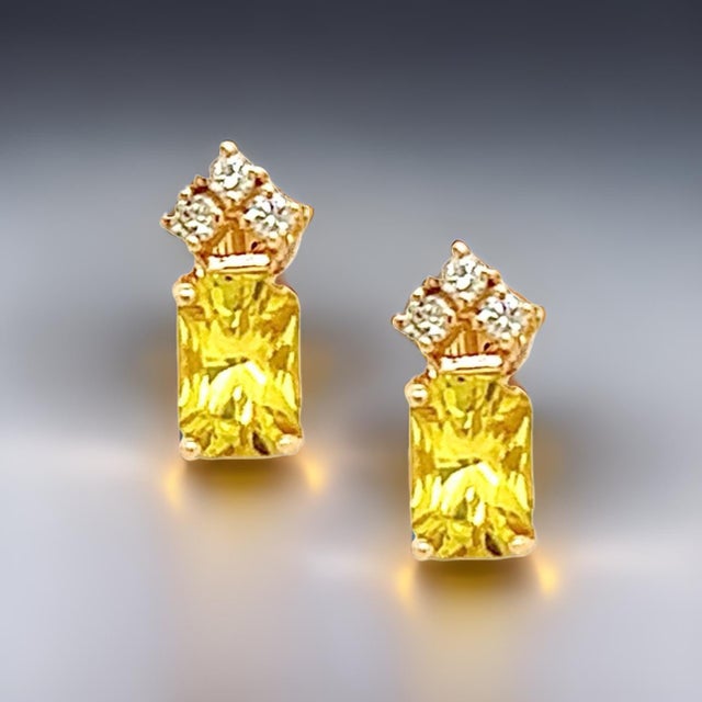 Natural Sapphire Diamond Earrings 14k Gold 1.74 TCW Certified For Sale - Image 11 of 18