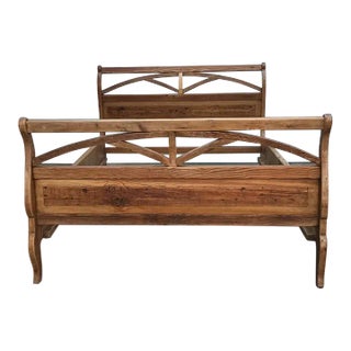 1970s Vintage Queen Pine Bed Frame For Sale