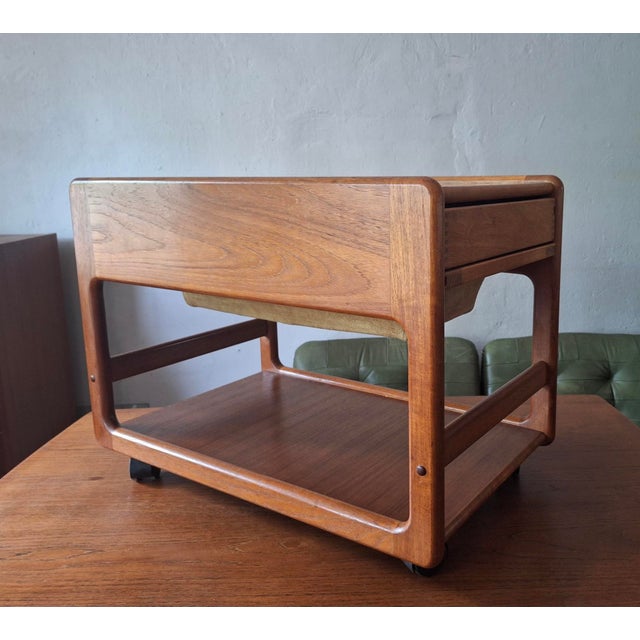 Multifunction Teak Serving Bar Cart from Vildbjerg Møbelfabrik, Denmark, 1960s For Sale - Image 10 of 15