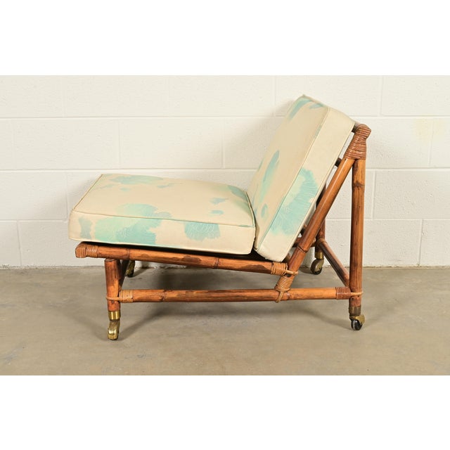 John Wisner for Ficks Reed Mid-Century Hollywood Regency Bamboo Rattan Lounge Chair, 1950s For Sale - Image 11 of 15