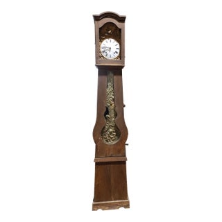 Antique French Provincial Comtoise Longcase Clock Signed “Migeat À St Germain Du Bois For Sale