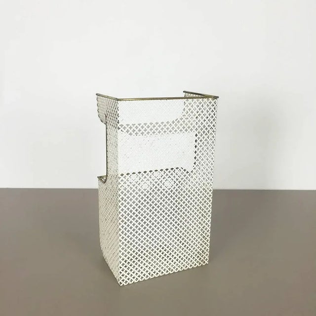 Mathieu Matégot Metal and Brass Storage Box, France, 1960s For Sale - Image 4 of 9