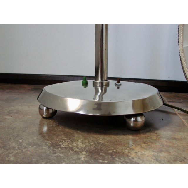 Art Deco Floor Lamp in Nickel-Plated Steel, 1930s For Sale - Image 11 of 15