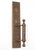 Antique door pull made of bronze with an ornate Aesthetic design, a missing thumb latch, and a lock insert. Made by...