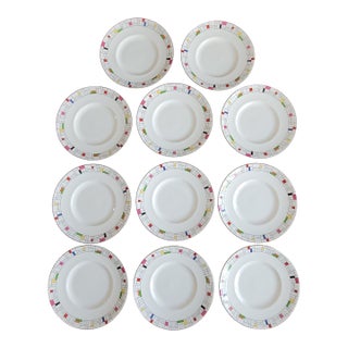 Kate Spade Lenox Gramercy Park Dessert Plates Set of 11 Geometric Pattern For Sale