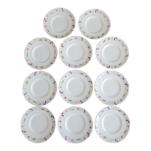 Kate Spade Lenox Gramercy Park Dessert Plates Set of 11 Geometric Pattern