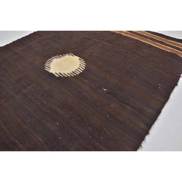 Black Vintage Angora Wool Area Carpet For Sale - Image 8 of 10