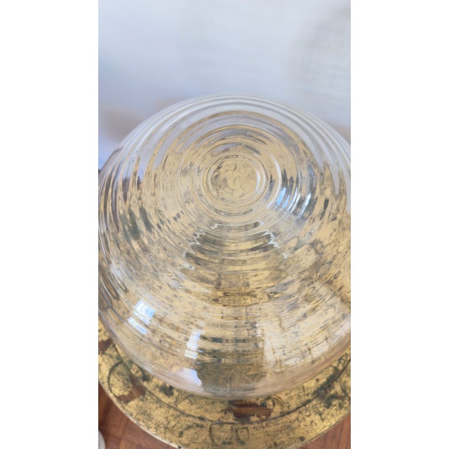 Transparent Early Mid-Century Large Blown Glass Spherical Vase For Sale - Image 8 of 9