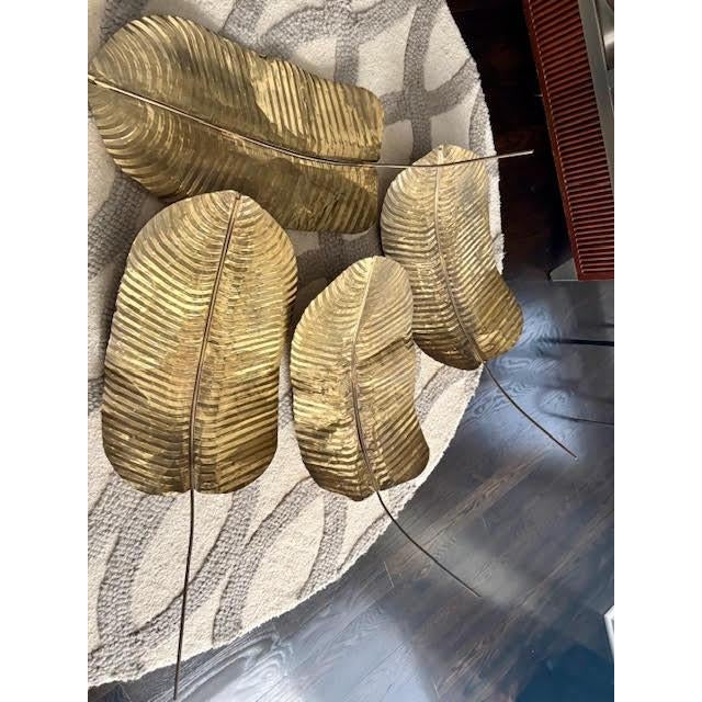 1970s Hollywood Regency Brass Banana Tree Sculpture Attributed to Maison Jansen For Sale - Image 14 of 14