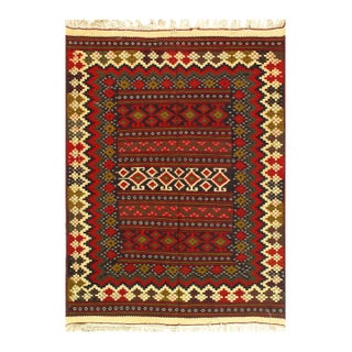 Multi Color Fine Vintage Hand Knotted Bakhtiari Rug 4'11'' X 6'6'' For Sale