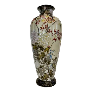 19th Century Tall Porcelain Hand Painted Lobed Vase